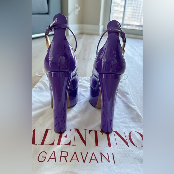 VALENTINO GARAVANI TAN-GO 155mm PLATFORM PUMPS SZ 36 PURPLE - Picture 4 of 9